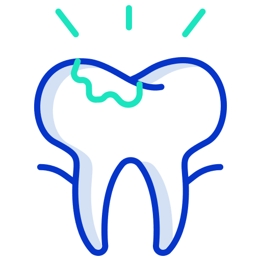 Decayed tooth decay healthcare and medical icon
