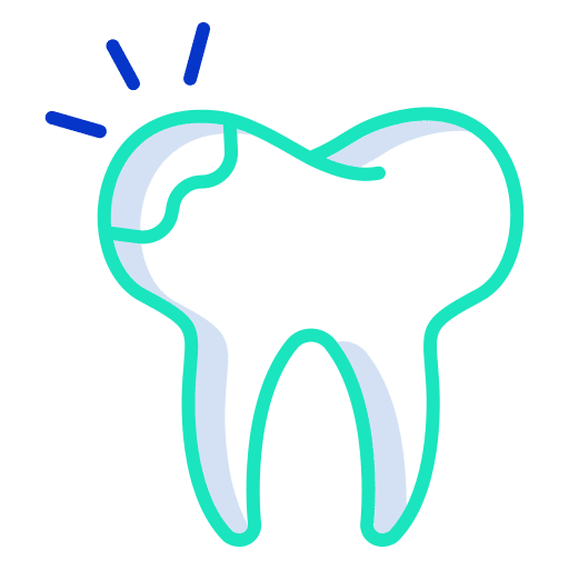 Tooth healthcare and medical decay broken icon