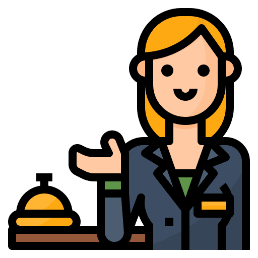 Receptionist professions and jobs woman profession icon