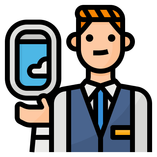 Flight attendant avatar man flight attendant icon