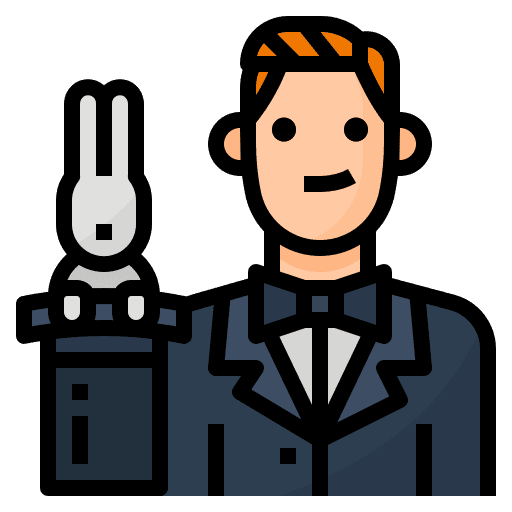Magician profession job man icon