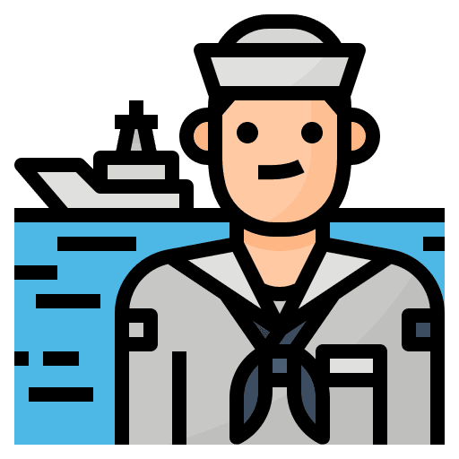 Sailor professions and jobs sailor people icon