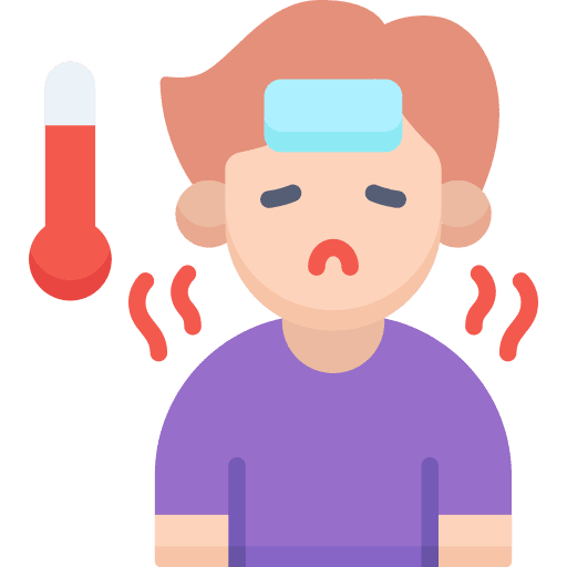 Fever caucasian illness flu icon