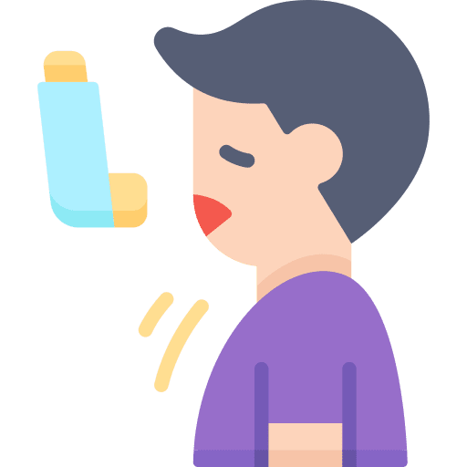 Asthma illness inhaler sick person icon Asthma illness inhaler sick person icon