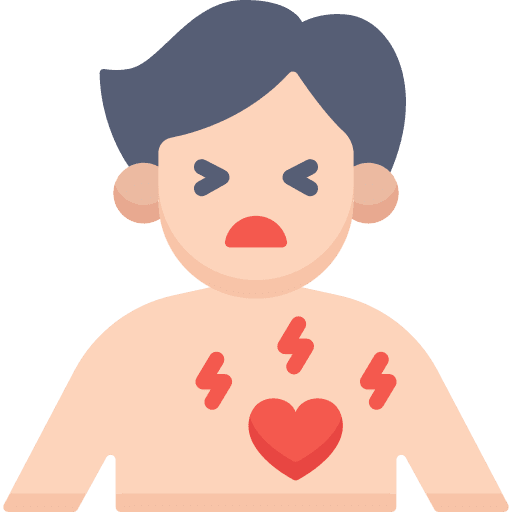 Chest pain or pressure heart healthcare and medical avatar icon Chest pain or pressure heart healthcare and medical avatar icon