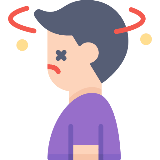 Confusion illness symptom exhaust icon Confusion illness symptom exhaust icon