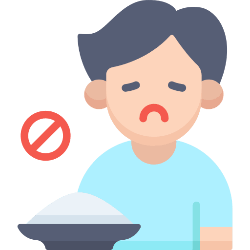 Lack of appetite symptom caucasian covid 19 icon Lack of appetite symptom caucasian covid 19 icon