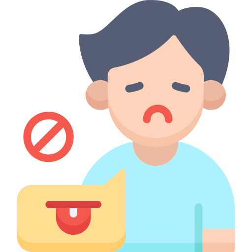 Loss of sense of taste communications avatar symptom icon Loss of sense of taste communications avatar symptom icon