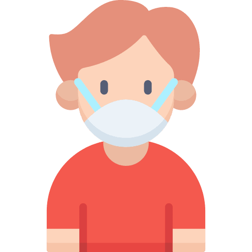 Face mask man security sterilization icon Face mask man security sterilization icon