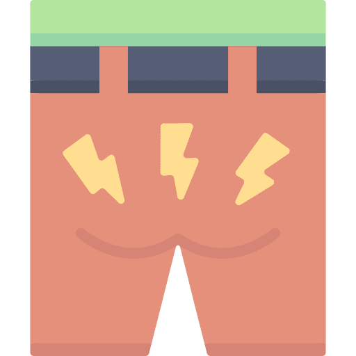 Pain in buttocks sick symptom injury icon Pain in buttocks sick symptom injury icon