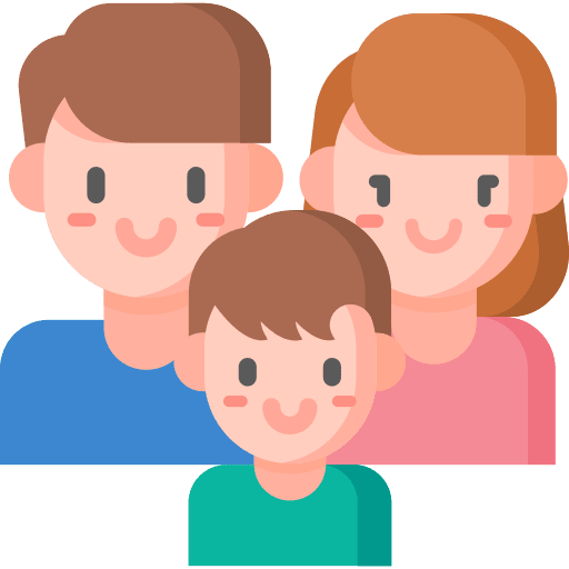 Family kid and baby dad mother icon