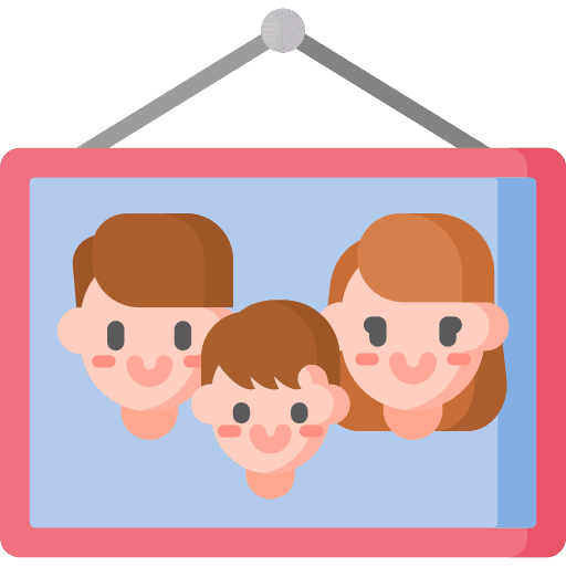Family picture portrait frame kid icon Family picture portrait frame kid icon
