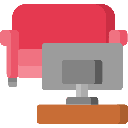 Living room tv couch television icon Living room tv couch television icon