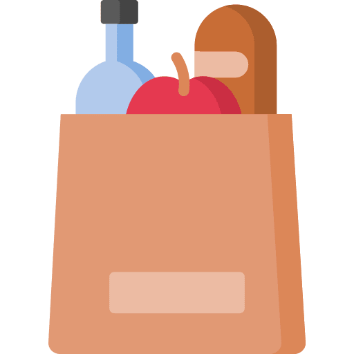 Grocery bag food and restaurant market shopping bag icon Grocery bag food and restaurant market shopping bag icon