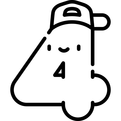 4 number learn sign icon