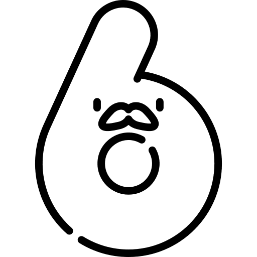 6 maths education number icon