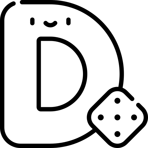 D consonant abecedary dice icon