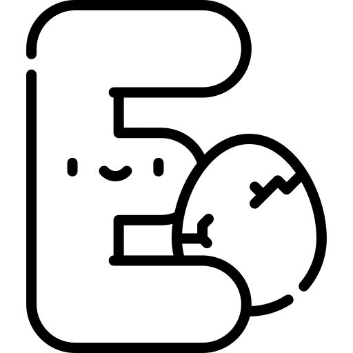 E vowel alphabet egg icon