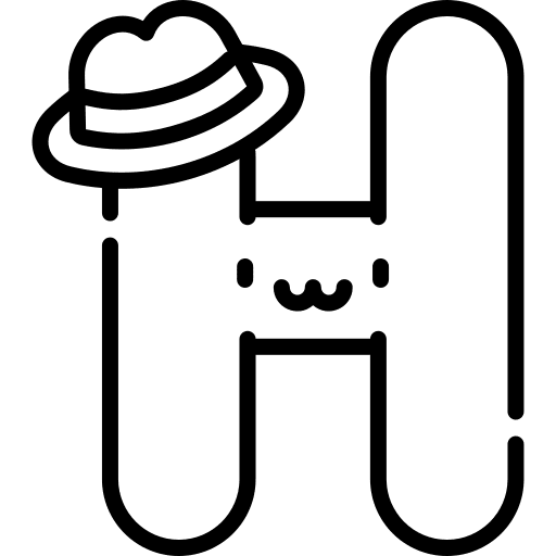 H h capital letter alphabet icon