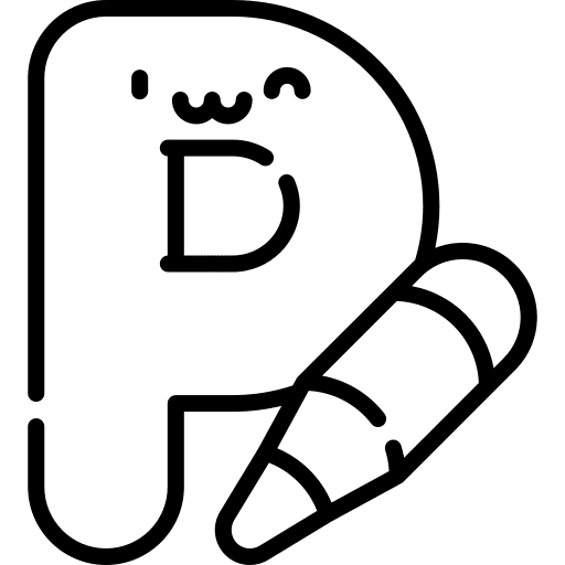 P consonant abecedary education icon