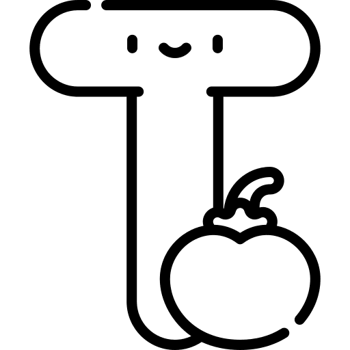 T t tomato abecedary icon