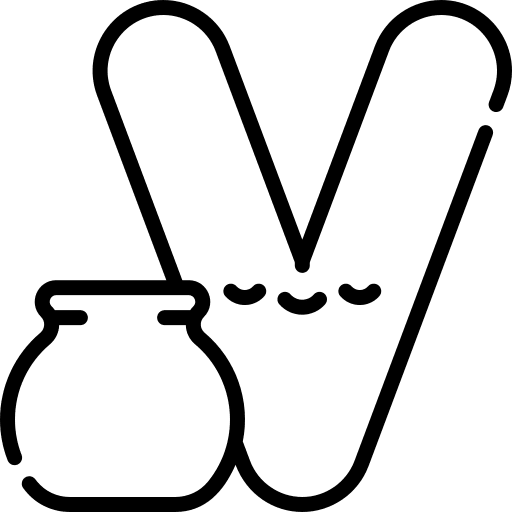 V consonant capital letter abecedary icon