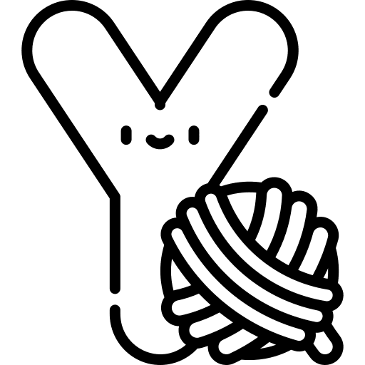 Y yarn abecedary alphabet icon