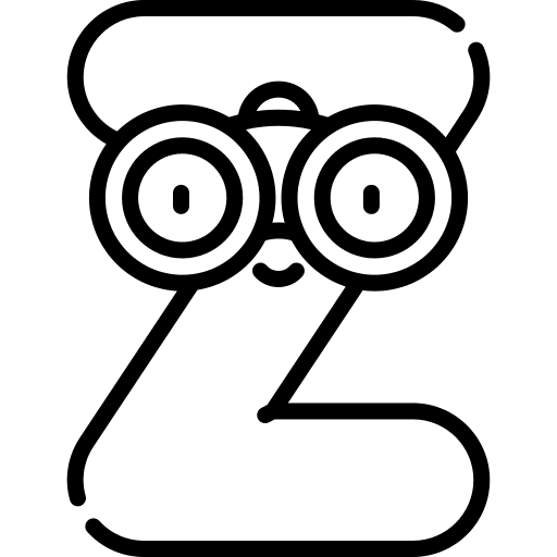 Z zoom capital letter education icon