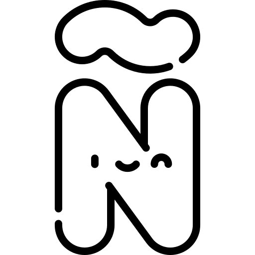 N alphabet consonant education icon