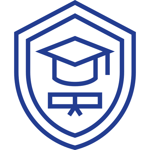 Shield security shield mortarboard icon Shield security shield mortarboard icon