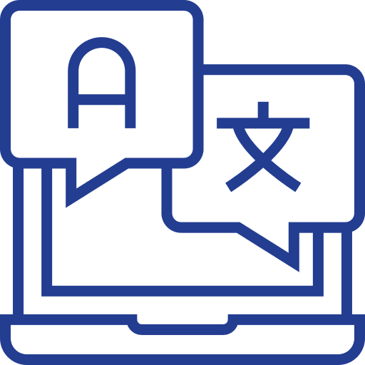 Language dialogue translator laptop icon Language dialogue translator laptop icon