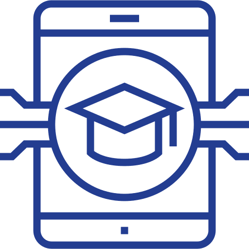 Online education cellphone mortarboard online education icon Online education cellphone mortarboard online education icon