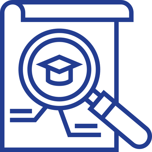 Research mortarboard magnifying glass research icon Research mortarboard magnifying glass research icon