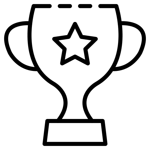 Trophy sports and competition award star icon