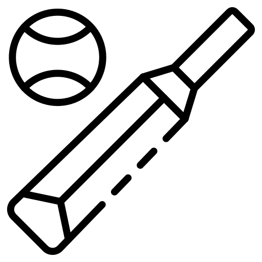 Cricket sports and competition bat ball icon