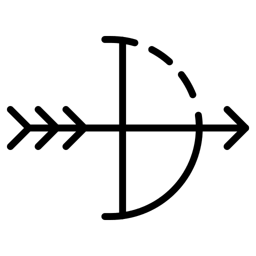 Archery arrow bow sports and competition icon