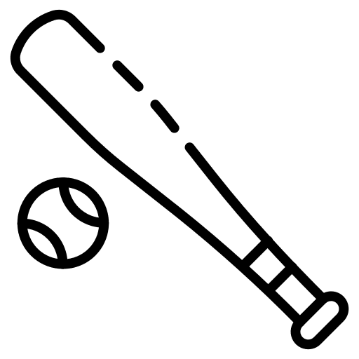Baseball bat sports and competition ball icon
