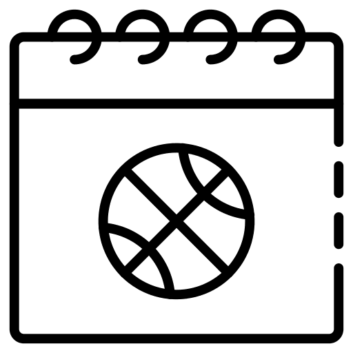 Calendar sports and competition calendar basketball icon