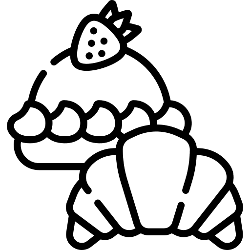 Bakery dessert food and restaurant cake icon