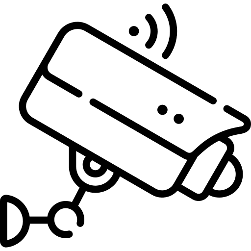 Surveillance camera secure wifi signal icon