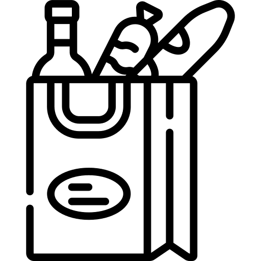 Grocery bottle shopping bag drink icon Grocery bottle shopping bag drink icon