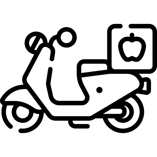 Delivery motorcycle food scooter icon Delivery motorcycle food scooter icon