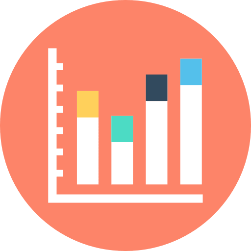Analytics bar chart stats business icon