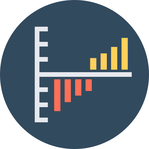 Analytics seo and web statistics bar chart icon