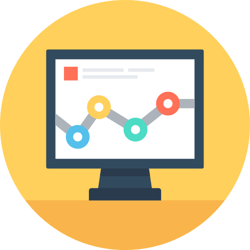 Computer business stats seo and web icon