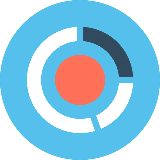 Pie chart seo and web business circular chart icon