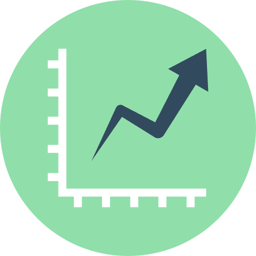 Analytics seo and web bar chart profits icon