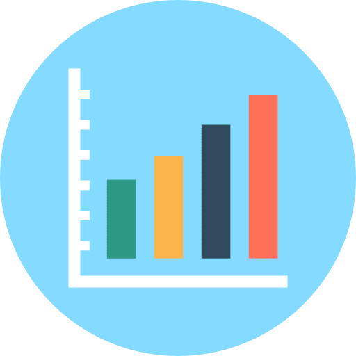 Analytics seo and web business stats icon