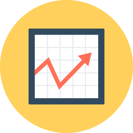 Analytics seo and web bar chart business icon