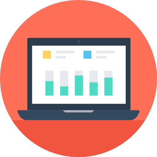 Laptop laptop analytics bar chart icon